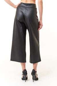 Clara Sun Woo, faux Liquid Leather Gaucho Pant-New Bottoms