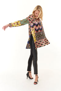Aldo Martins, Laila Tunic Blouse in Pink Tile Print-New Tops