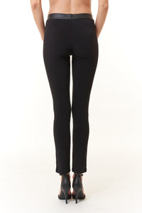 Clara Sun Woo, Faux Leather Front, Knit Back Legging-Bottoms