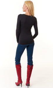 Premium seamless long sleeve top in black-New Arrivals