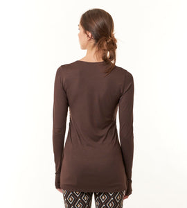 Maliparmi, knit, Assymetrical Ruched Tee Shirt in Dark Brown- Italian Designer Collection-Tops