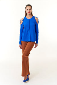 Opificio Modenese, New Orleans Comfy Blouse in bluette-Gifts for the Fashionista