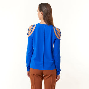 Opificio Modenese, New Orleans Comfy Blouse in bluette-Tops