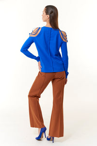 Opificio Modenese, New Orleans Comfy Blouse in bluette-Tops