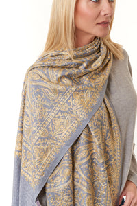 Sevya Handmade, Vijaya hand embroidered viscose shawl 28x72-Scarves