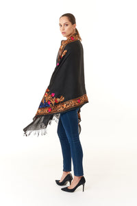 Sevya Handmade, Taj hand embroidered wool shawl 28x72-Gifts - Scarves