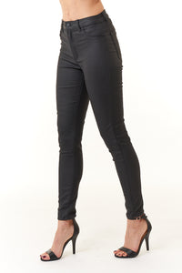 -New BottomsTractr Jeans, Denim, high rise skinny jeans in coated black