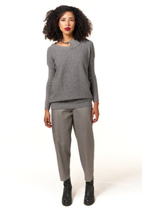 Oblique Creations, Herringbone Cargo Trouser in Gray-Oblique Creations