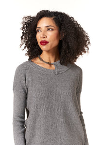 Oblique Creations, Textural Knit Premium Sweater with Chain-High End Tops