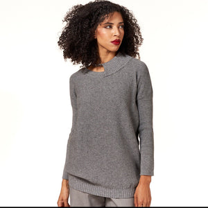 Oblique Creations, Textural Knit Premium Sweater with Chain-New High End