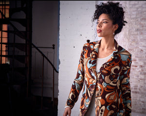 Maliparmi, Silk Velvet, paisley folly Blazer- Italian Designer Collection-Promo Eligible