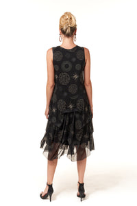 Kozan, Mesh, Martha Midi Dress in Wheels Print-Dresses