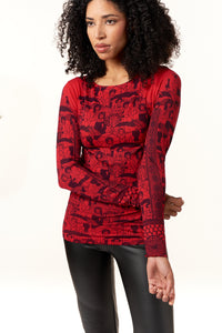 AMB Designs, Rain in NYC Raw Edge Second Skin Mesh Top-New Gifts
