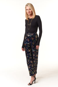 Garbolino Couture, Silk Brocade Slim Trousers-Bottoms