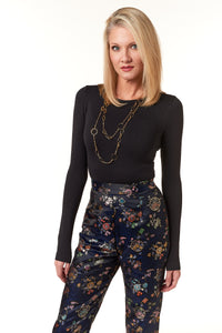 Garbolino Couture, Silk Brocade Slim Trousers-Chic Holiday