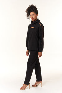 Oblique Creations, French Terry Sweatshirt with Embroidery-High End Loungewear