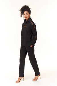 Oblique Creations, French Terry Track Pants with Embroidery-Stylist Picks