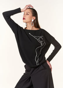Oblique Creations, Fine Knit Body Contour Sweater-High End Tops