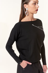 Oblique Creations, Fine Knit Body Contour Sweater-High End