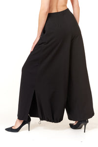 Oblique Creations, extra wide leg cargo pants in stretch ponte-New High End