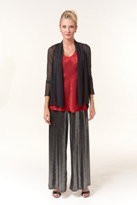 Garbolino Couture, Silk Jacquard Bias Cut Sleeveless Top in Red-