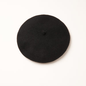 French Beret, Wool, in black-