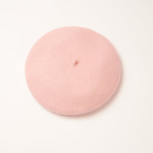 French Beret, Wool in pink-