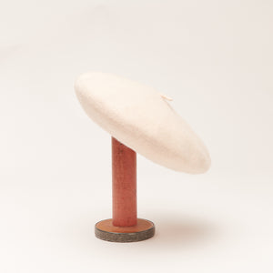 French Beret, Wool in ivory-