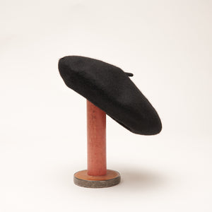 French Beret, Wool, in black-Promo Eligible