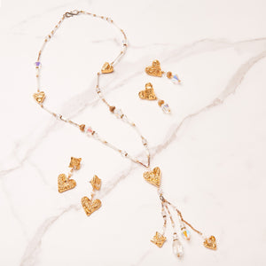 Special Effects,Ceramic Gold Heart Earrings-Jewelry