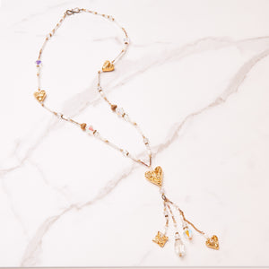 Special Effects Beaded Tassle Necklace with Swarovski Crystal-Jewelry