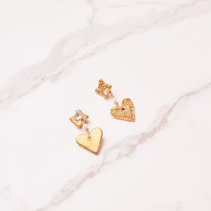 Special Effects,Ceramic Gold Heart Earrings-New Arrivals