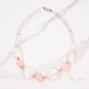 Special Effects, Brazilian Rock Crystal Nuggets Necklace with Rose Quartz-Promo Eligible