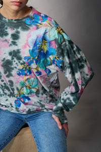 Aratta, French Terry, Casual love sweatshirt with embroidery-Tops