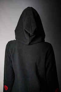 Ark, Fleece Vella Embroidered Jacket in Black-Jackets