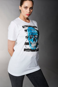 By Jodi, Cotton Diamonds Are Forever Skull T-Shirt in white-New Arrivals