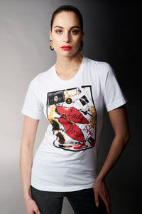 By Jodi, Cotton, Boss Lady T-Shirt in white-Tops