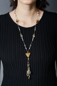Special Effects Beaded Tassle Necklace with Swarovski Crystal-Jewelry