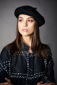 French Beret, Wool, in black-Accessories