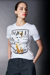 By Jodi, Cotton, Covergirl T-Shirt in white-Tee Shirts