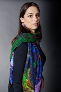 Sevya Handmade, Wool Pashmina Shawl in Purple Multi-Scarves