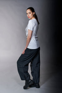 Tractr Jeans, Parachute Pants in Black-Cargo Pants