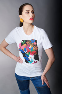 By Jodi, Cotton, Spring Fling T-Shirt in white-Tops
