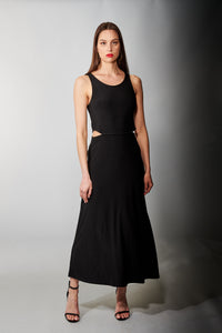 Aldo Martins, Sustainable Knit, Ariane Maxi Dress in Black-High End