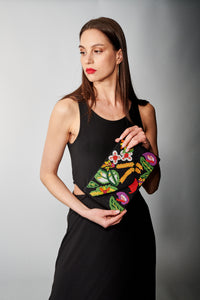 Aratta, Fantasy Hand Embellished Clutch in Tropical Night-Promo Eligible