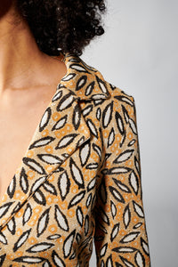 Aldo Martins, Knit, Kabul Blazer in Whimsical Leaf Print-High End Outerwear
