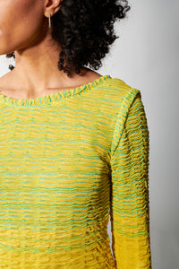 Aldo Martins, Bamboo, Pamis Pullover Textural Sweater in Lemon-New High End