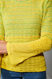 Aldo Martins, Bamboo, Pamis Pullover Textural Sweater in Lemon-