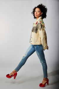 Aratta, Denim, Country Queen Embellished Jacket-Outerwear