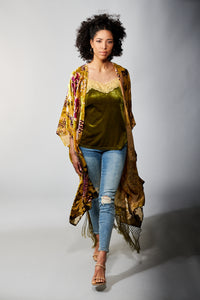 Aratta, Velvet, Strapped Camisole Top in Olive-Gifts for the Fashionista